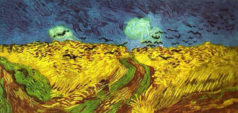Vincent Van Gogh korpar flygande over sadesfalt Norge oil painting art